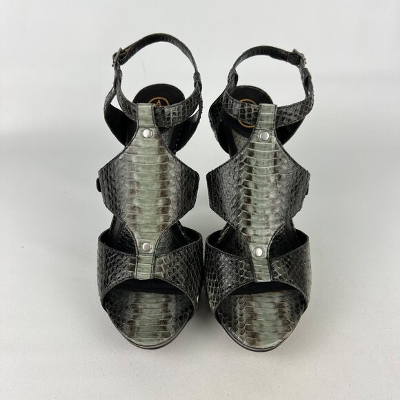 Ash Womens Gray Snake Gladiator Platform Sandals Strappy Heels size EU 40 US 10 - Picture 2 of 16